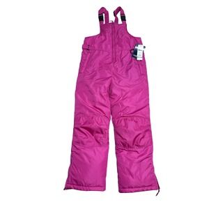 Cherokee‎ Snow Bib Pants Youth 8/10 Pink Insulated Ski Adjustable Straps Winter